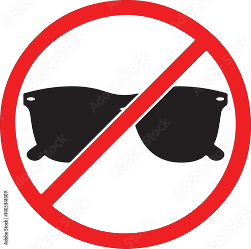 No sunglasses sign. Symbol, illustration