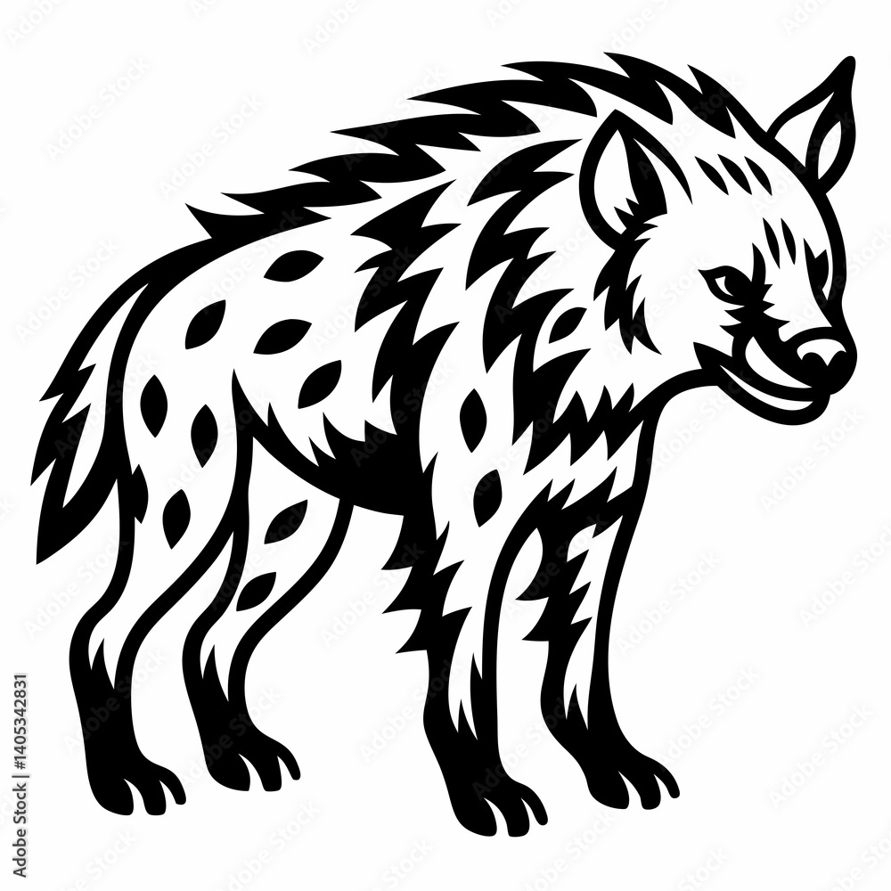 Fototapeta premium hyena silhouette art vector illustration 