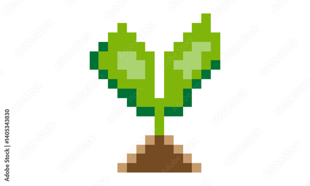 Fototapeta premium leave sprout pixel art