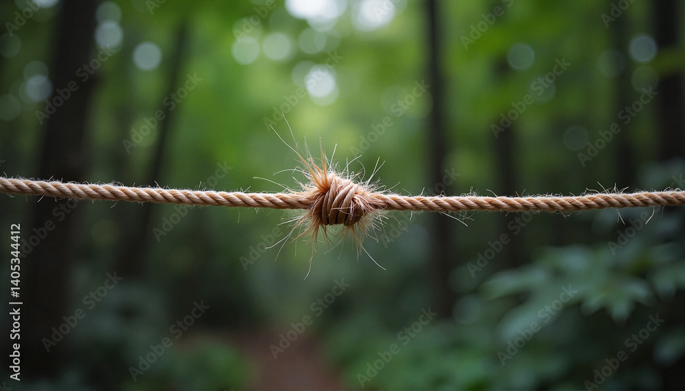 Fototapeta premium Natural rope knot in tranquil forest, symbolizing connection