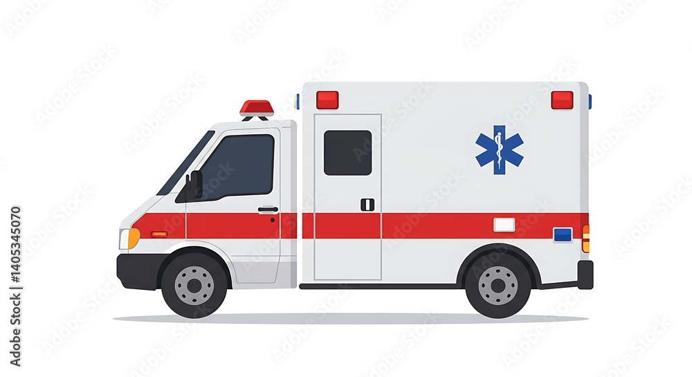 Ambulance Vehicle Isolated on White Background Ambulance Vehicle Isolated on White Background