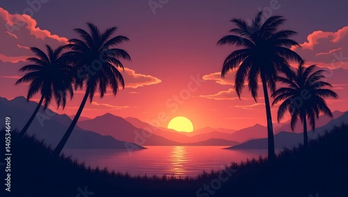 sunset on the beach