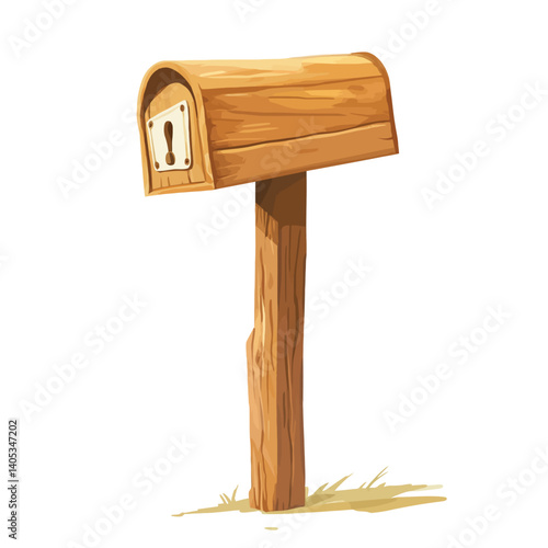 old wooden mailbox isolated 