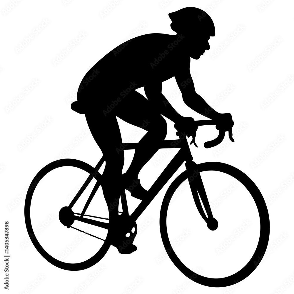 Cyclist Silhouette Vector Art Illustration Cyclist Silhouette Vector Art Illustration
