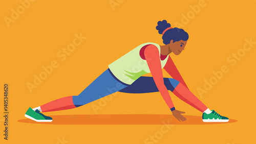 A person incorporating stretches and warmups before every workout session to prevent injury and improve flexibility.. Vector illustration