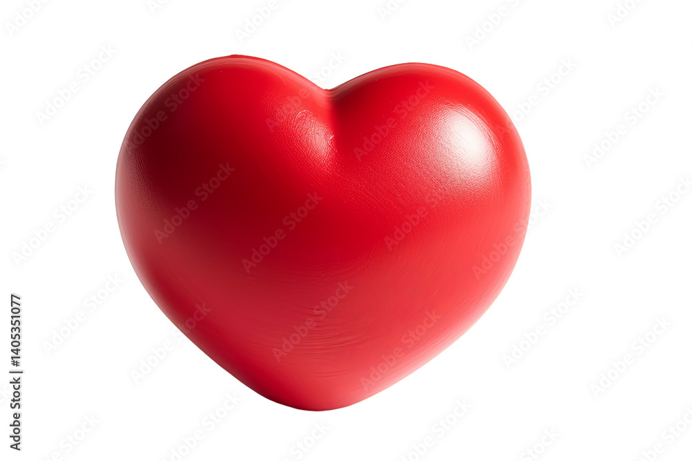 A single, bright red heart is isolated against a transparent background. The heart is smooth and has soft rounded edges A single, bright red heart is isolated against a transparent background. The heart is smooth and has soft rounded edges