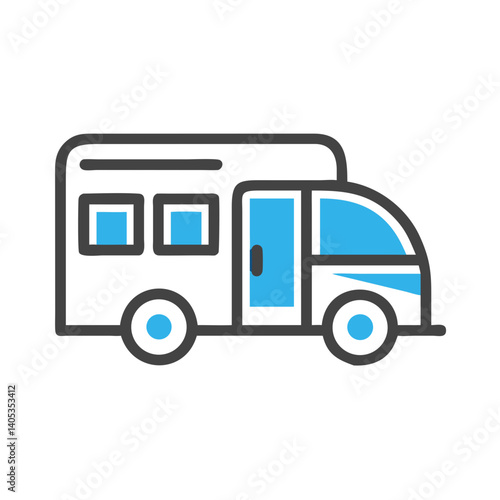 Camper Van Icon Representing Mobile Living and Travel Lifestyle
