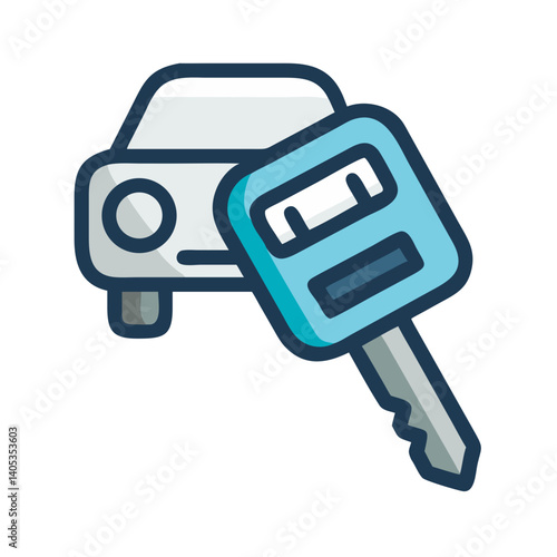 Car Key Icon Representing Vehicle Access or Security