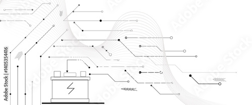 Abstract grey circuit line technology pattern on white background, futuristic vector illustration of digital circuitry design for tech backgrounds	