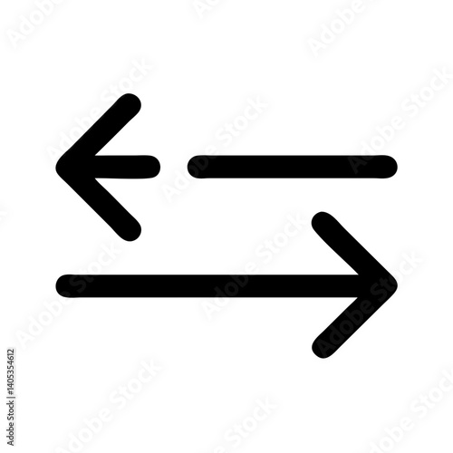 Double Horizontal Arrows Pointing Opposite Directions Icon – Reversal and Navigation Symbol