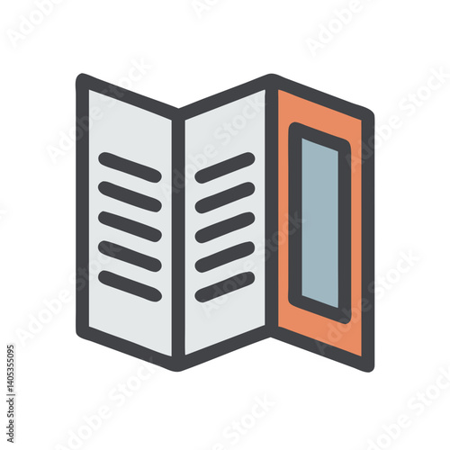 Folded Brochure Icon – Informational and Marketing Symbol