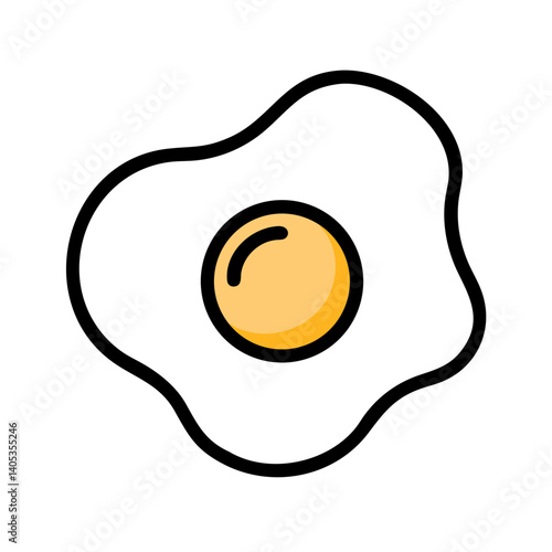 Fried Egg Icon – Breakfast Dish and Cooking Symbol