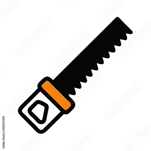 Handsaw Icon – Manual Cutting Tool and Carpentry Symbol