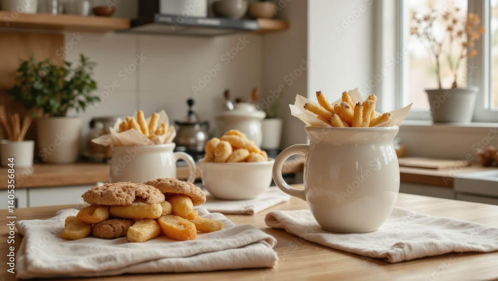 Creative Snack Presentation with Reusable Food Wraps Home Kitchen Food Photography Cozy Environment Close-Up View Creative Snack Presentation with Reusable Food Wraps Home Kitchen Food Photography Cozy Environment Close-Up View