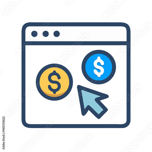 Pay Per Click Icon – Online Advertising and Digital Marketing Symbol