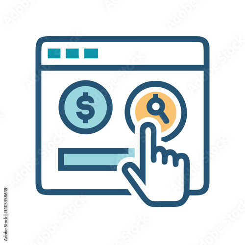Pay Per Click Icon – Online Advertising and Digital Marketing Symbol