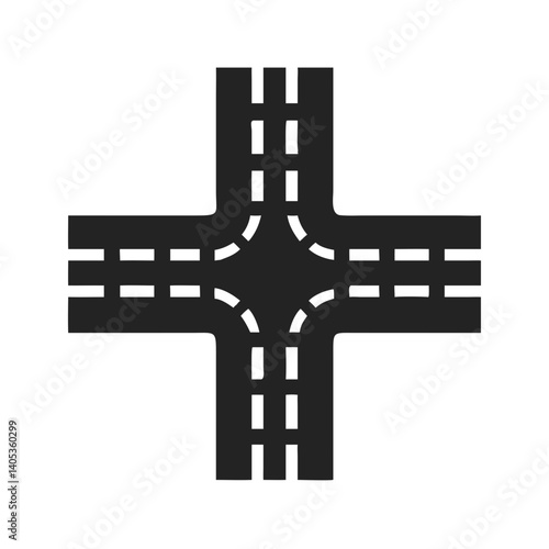 Road Intersection Icon – Traffic and Transportation Symbol