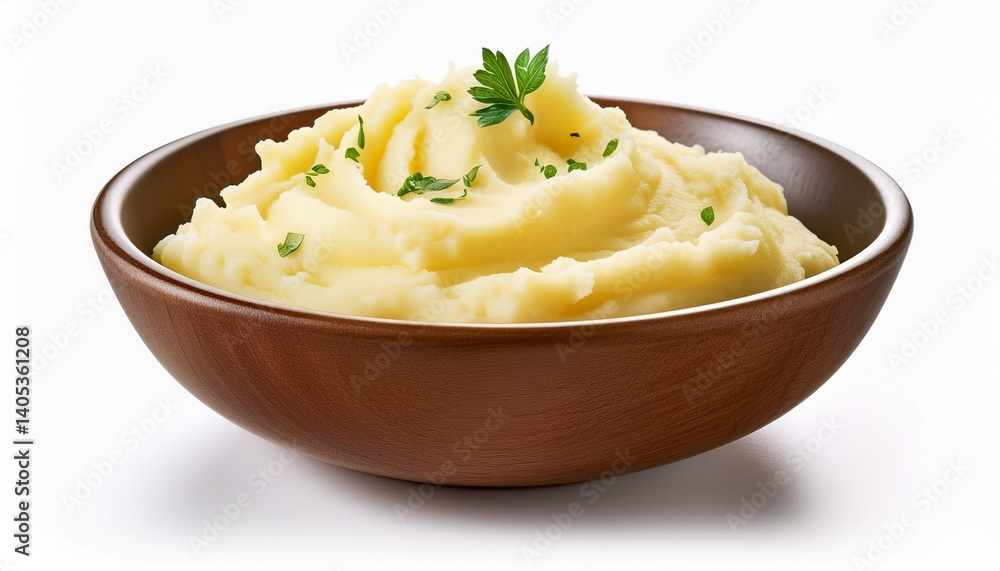 Mashed potatoes in bowl isolated on white background Mashed potatoes in bowl isolated on white background