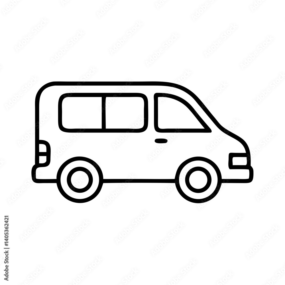 Van Side View Icon – Private Transport and Vehicle Symbol Van Side View Icon – Private Transport and Vehicle Symbol