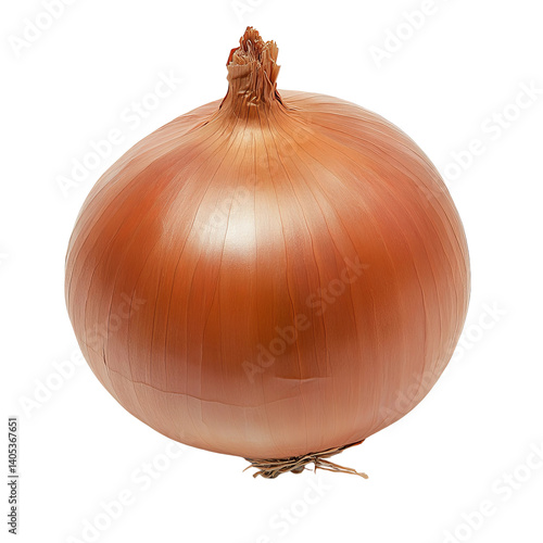 low angle perspective of a sweet onion with detailed skin texture

