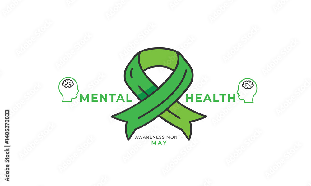 Mental health awareness month. background, banner, card, poster, template. Vector illustration. Mental health awareness month. background, banner, card, poster, template. Vector illustration.