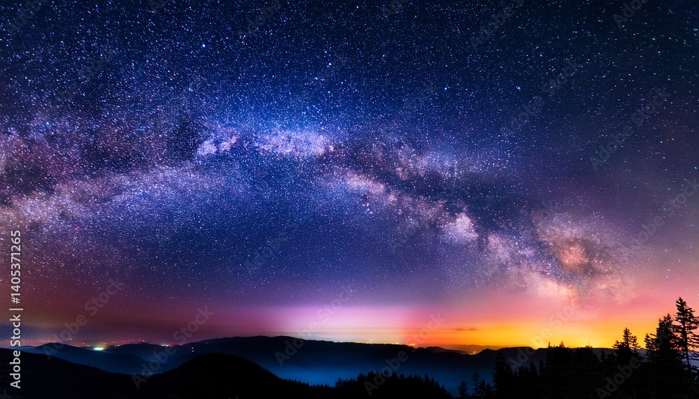 Fototapeta premium Milky Way colorful starry skies