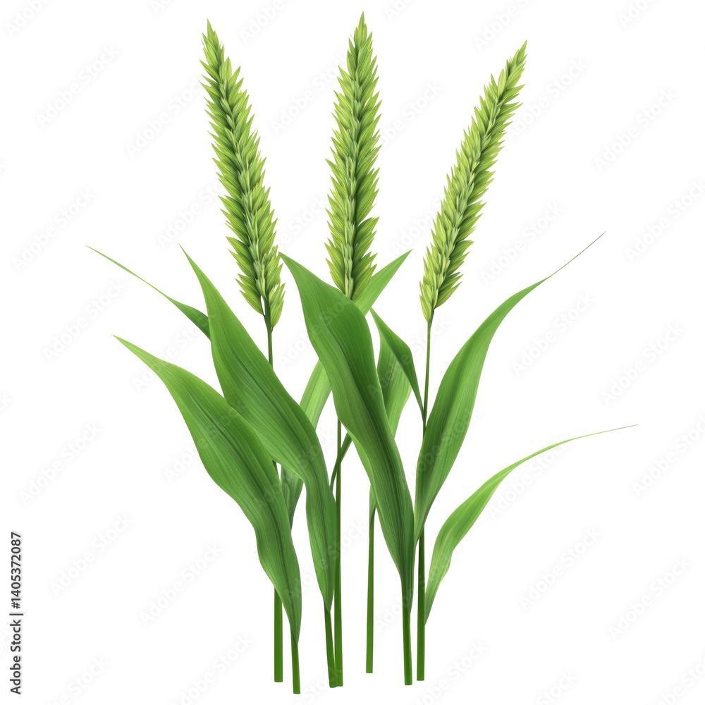 Naklejka premium Organic Wheat Ears on transparent background