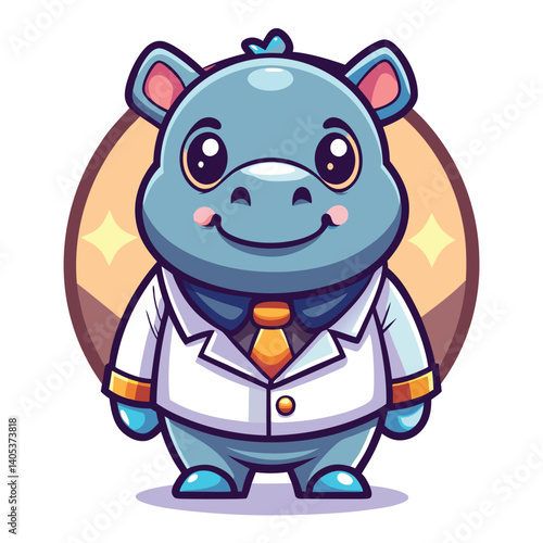 Cute hippo in a suit