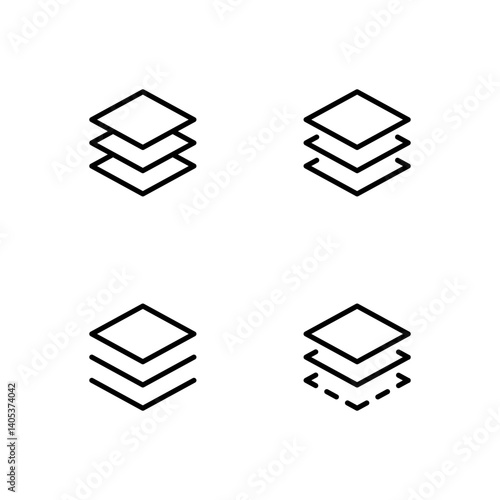 Layers icon set. Vector layers icon.