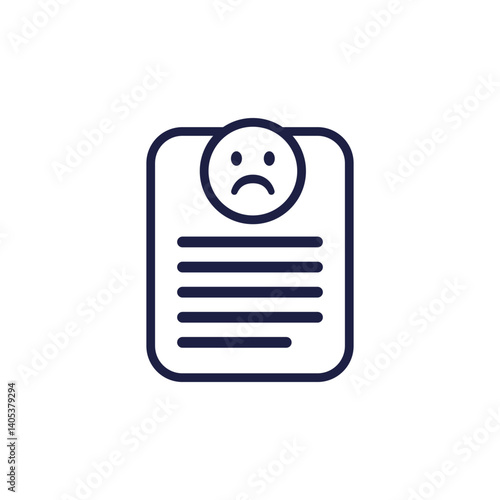 complaint, bad feedback icon on white