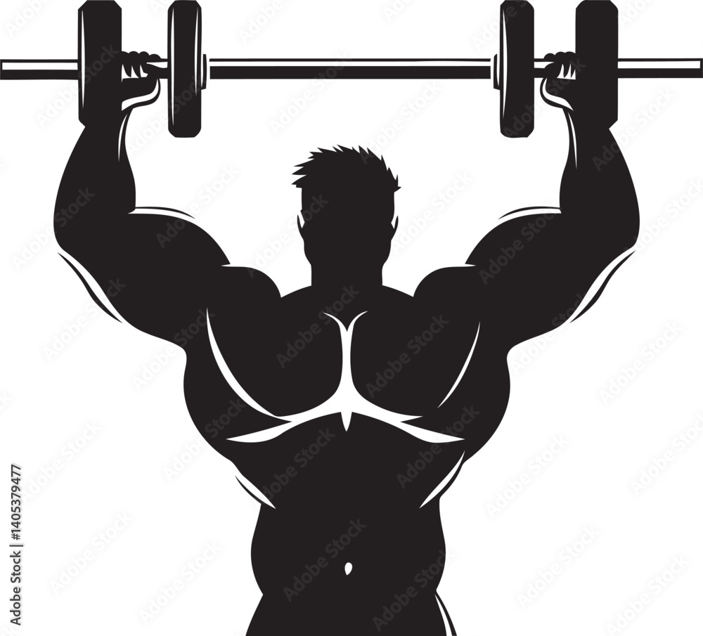 Naklejka premium man lifting weights