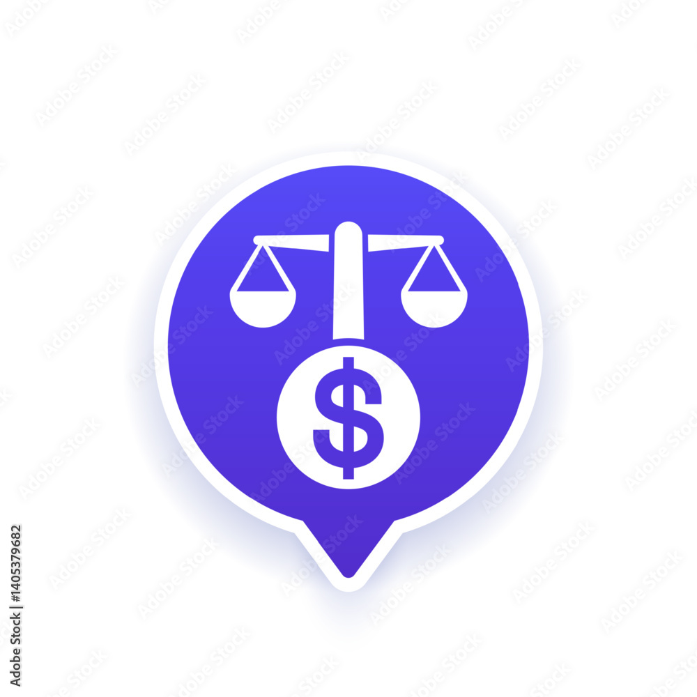price balance icon with scales, vector price balance icon with scales, vector