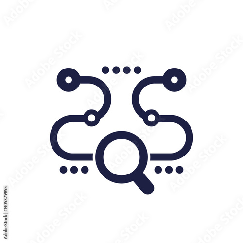Traceability icon with a magnifying glass