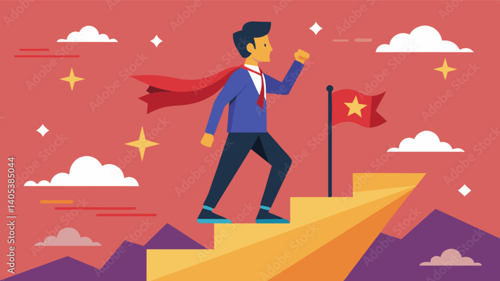 He takes on new challenges and tries new things knowing that his selfesteem will not be shaken by failure.. Vector illustration