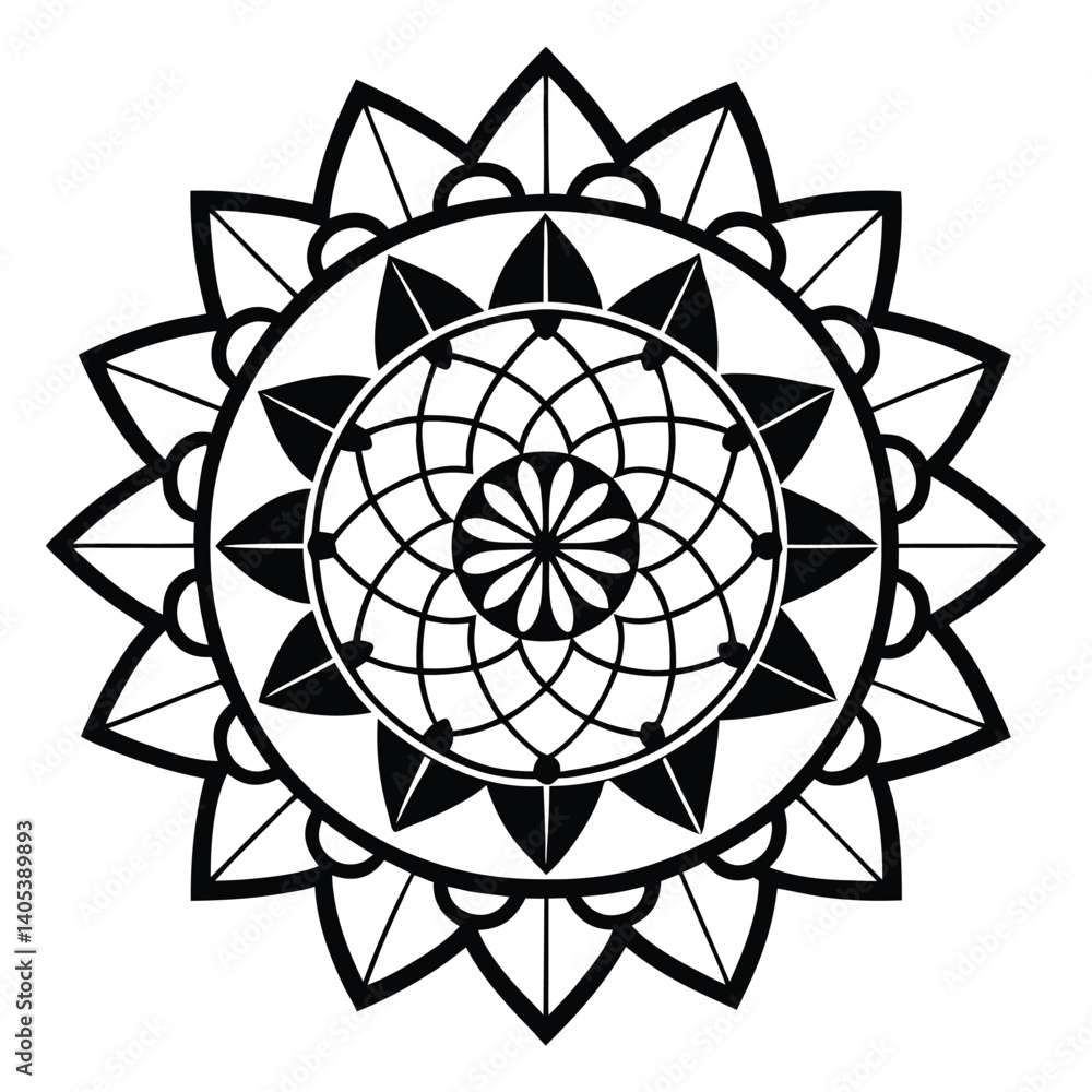 Fototapeta premium black and white abstract flower