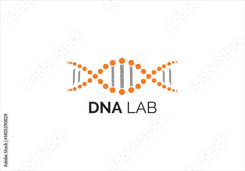modern DNA lab logo with helix and dot pattern