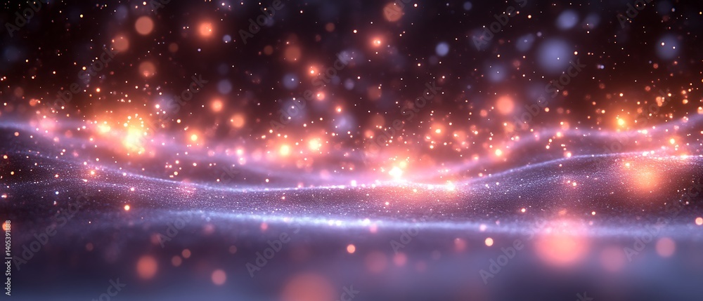 Obraz premium Abstract glowing particles wave. (3)