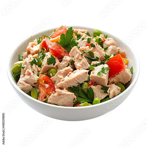healthy tuna salad from the side with natural lighting


