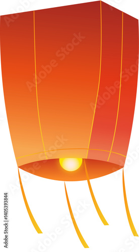 Vesak Flying Lantern Illustration
