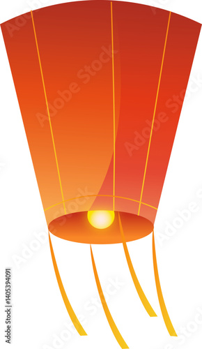 Vesak Flying Lantern Illustration