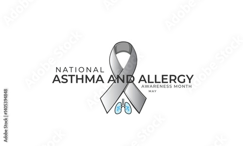 National asthma and allergies awareness month. background, banner, card, poster, template. Vector illustration.