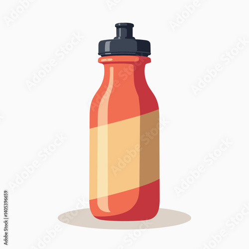 vibrant orange water bottle with black lid