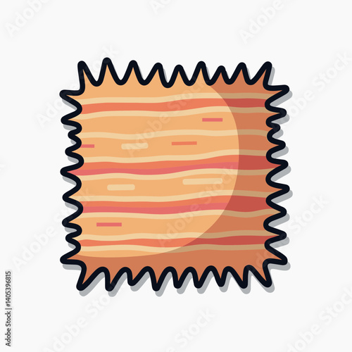 vibrant bacon strips with orange and red hues  food illustration