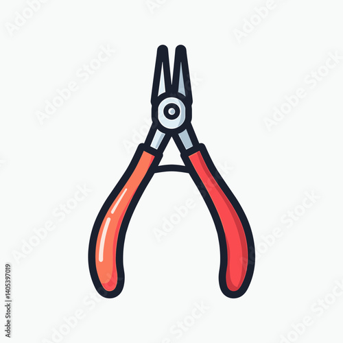 vibrant red pliers with silver grip  handy tool for crafts and repairs