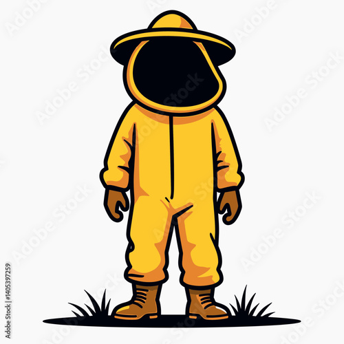 yellow hazmat suit illustration