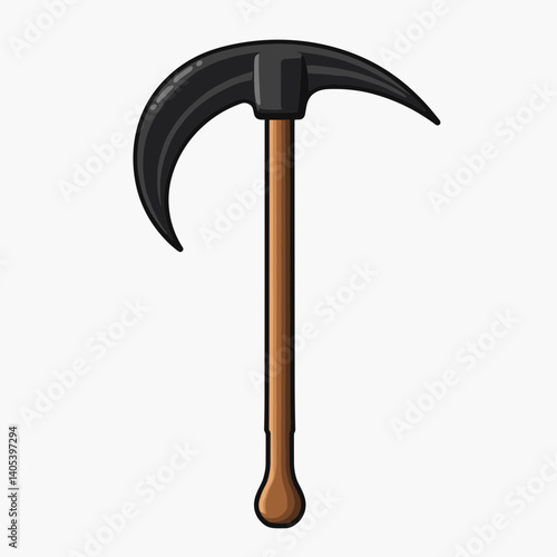 black and brown axe with wooden handle