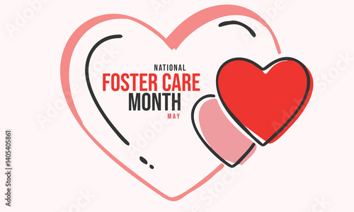 National Foster Care Month. background, banner, card, poster, template. Vector illustration.