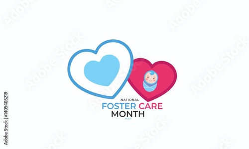 National Foster Care Month. background, banner, card, poster, template. Vector illustration.