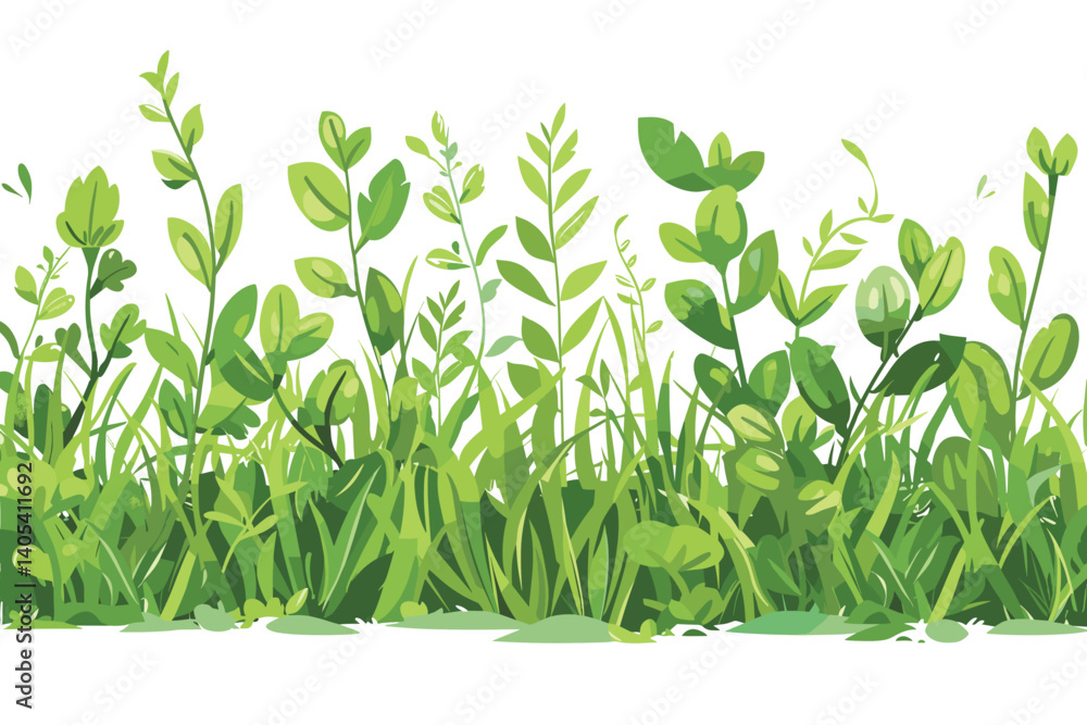 Obraz premium Ornamental green plant in the form of a hedge.Realistic garden shrub, seasonal bush, boxwood, tree crown bush foliage.For decorate of a park, a garden or a green fence.