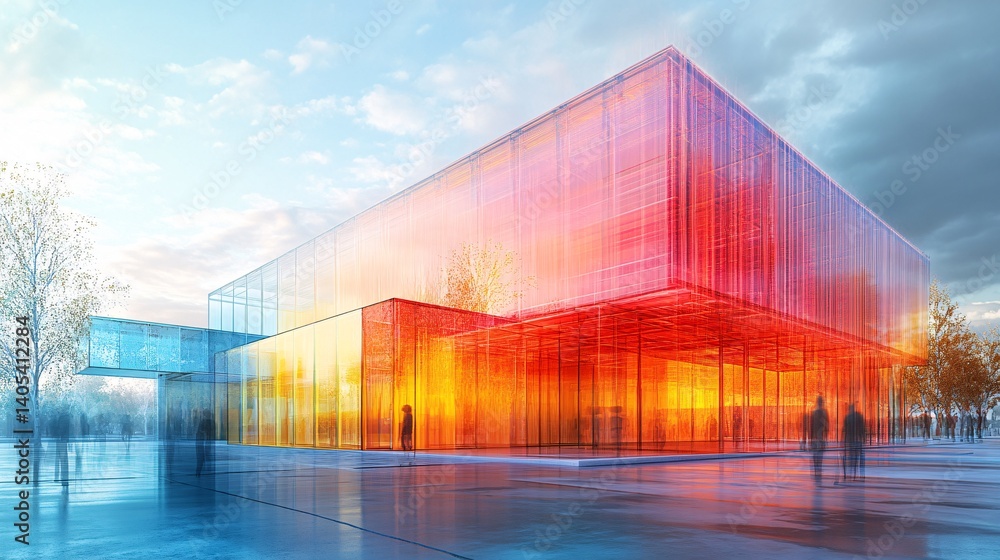 Fototapeta premium Sustainable architecture visualized with thermal and airflow maps